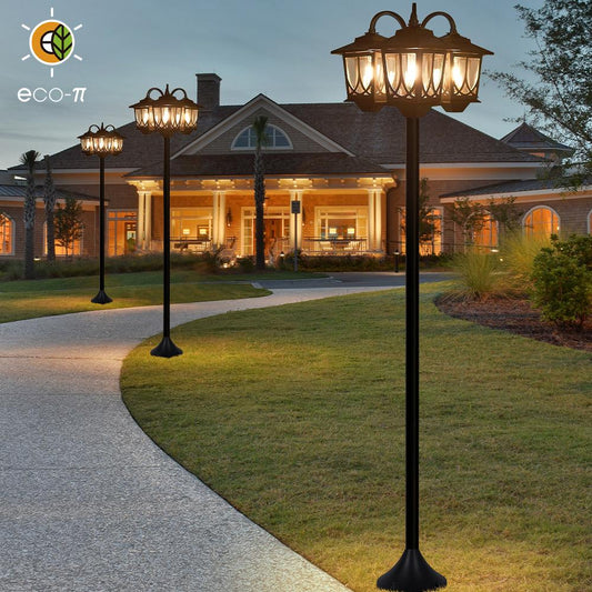Outdoor Solar Lamp Post Light – 3-Head Waterproof Solar Lights for Garden, Lawn, Pathway, Yard